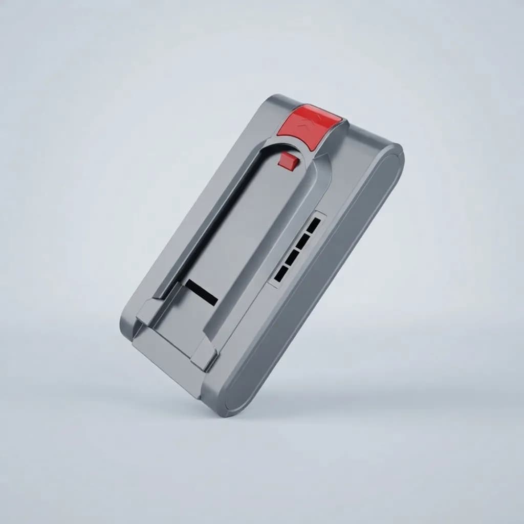 The Vekto V18 spare battery standing on a light grey background